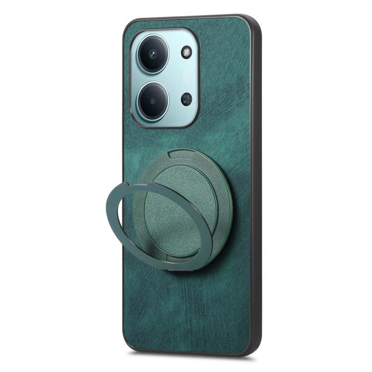 For Redmi 15C 5G / 4G Glodal 171mm Retro Leather Rotation Round Holder Phone Case