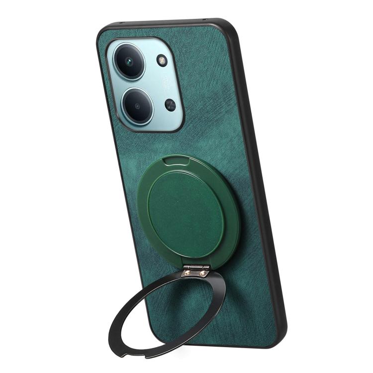For Redmi 15C 5G / 4G Glodal 171mm Retro Leather Rotation Round Holder Phone Case
