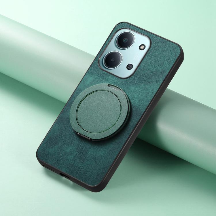 For Redmi 15C 5G / 4G Glodal 171mm Retro Leather Rotation Round Holder Phone Case