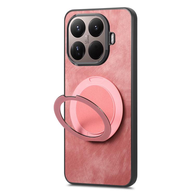 For Xiaomi 15T Pro Retro Leather Rotation Round Holder Phone Case