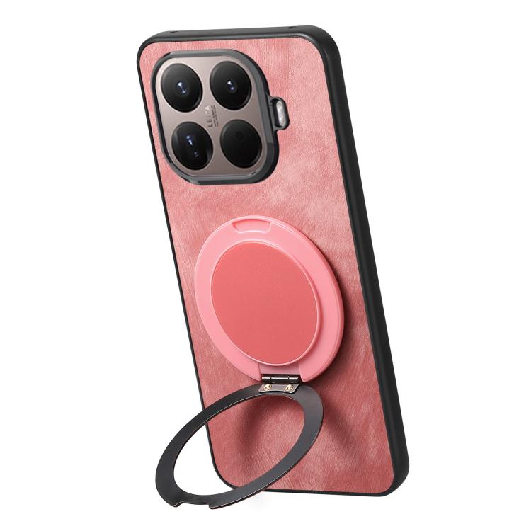 For Xiaomi 15T Pro Retro Leather Rotation Round Holder Phone Case