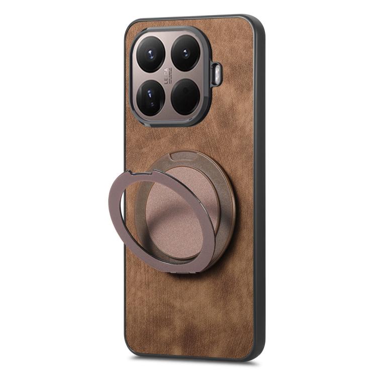 For Xiaomi 15T Pro Retro Leather Rotation Round Holder Phone Case