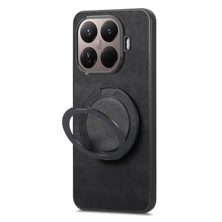 For Xiaomi 15T Pro Retro Leather Rotation Round Holder Phone Case