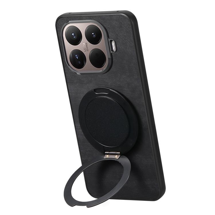 For Xiaomi 15T Pro Retro Leather Rotation Round Holder Phone Case