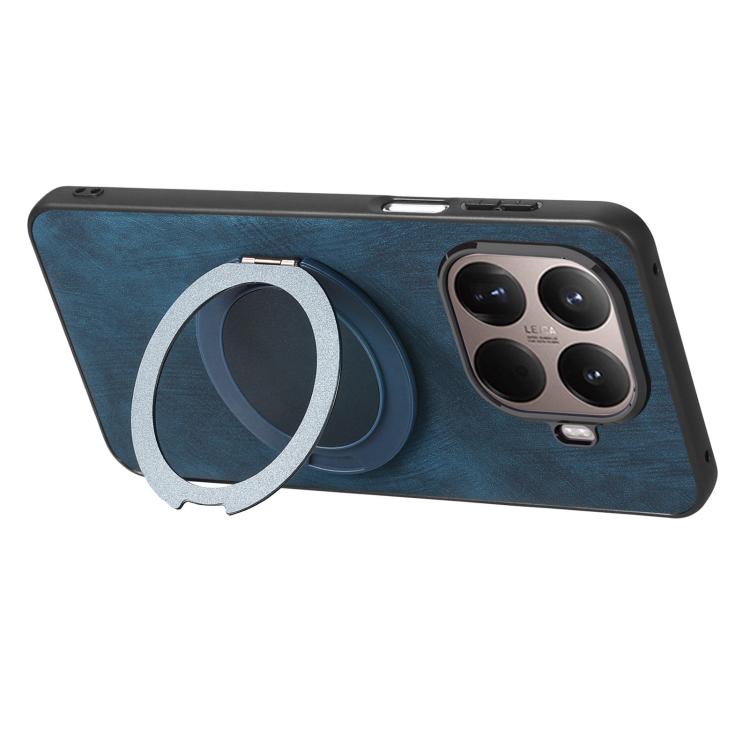 For Xiaomi 15T Pro Retro Leather Rotation Round Holder Phone Case