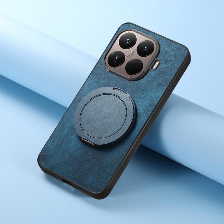 For Xiaomi 15T Pro Retro Leather Rotation Round Holder Phone Case
