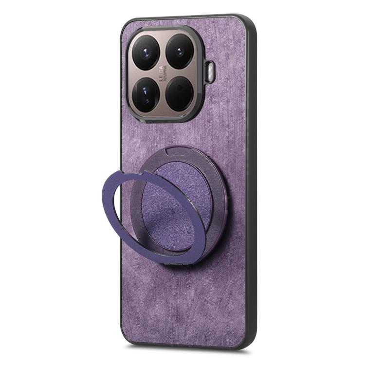For Xiaomi 15T Pro Retro Leather Rotation Round Holder Phone Case