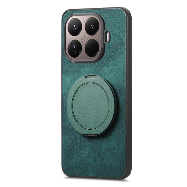 For Xiaomi 15T Pro Retro Leather Rotation Round Holder Phone Case