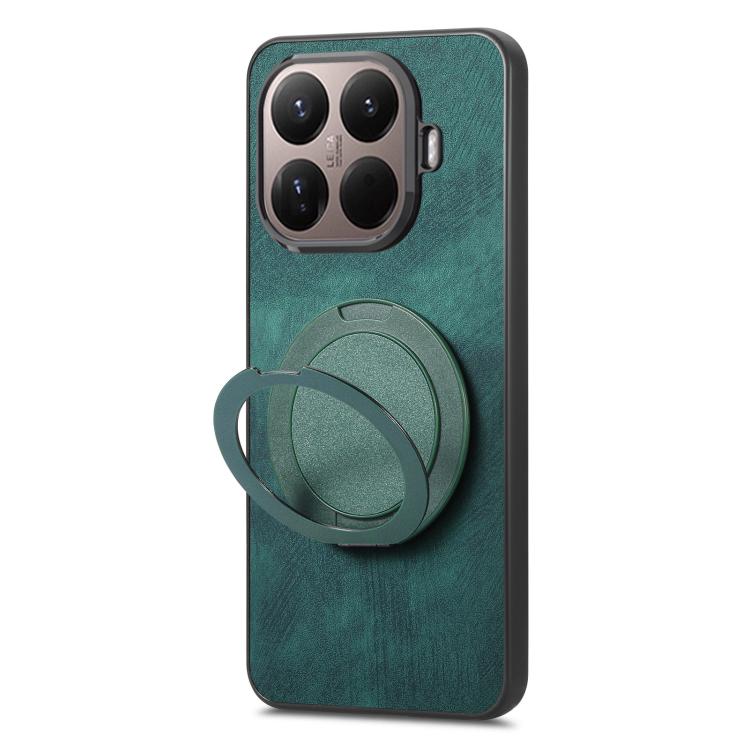 For Xiaomi 15T Pro Retro Leather Rotation Round Holder Phone Case