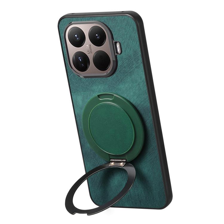 For Xiaomi 15T Pro Retro Leather Rotation Round Holder Phone Case