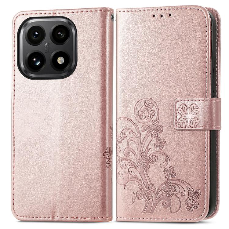 For Xiaomi 15T Four-leaf Clasp Embossed Buckle Leather Phone Case