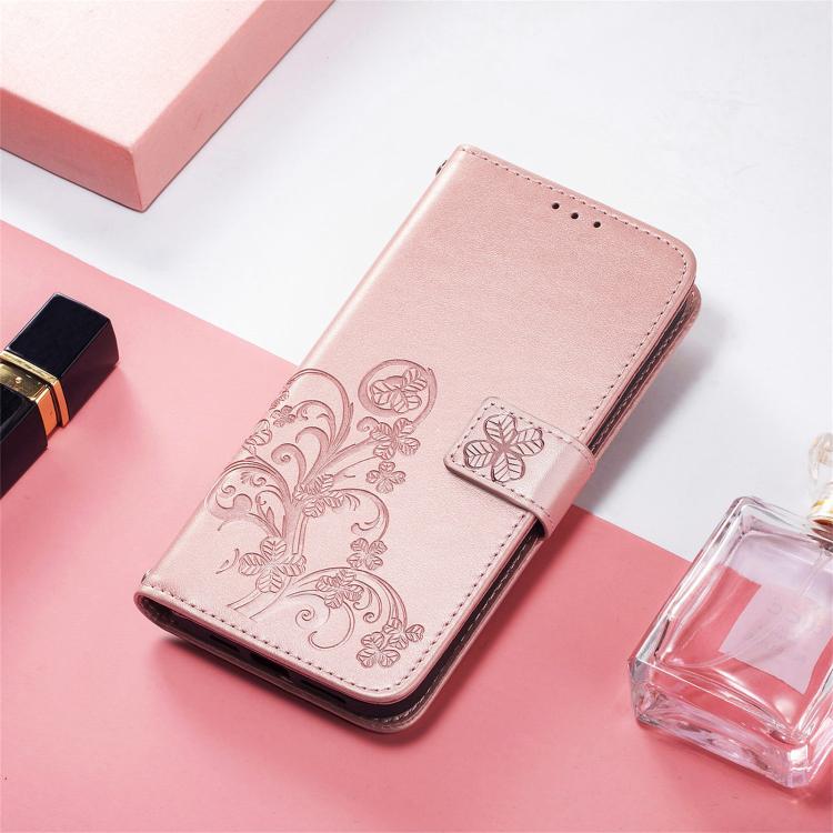 For Xiaomi 15T Four-leaf Clasp Embossed Buckle Leather Phone Case