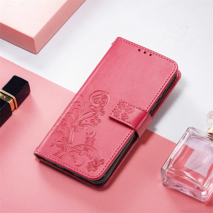 For Xiaomi 15T Four-leaf Clasp Embossed Buckle Leather Phone Case