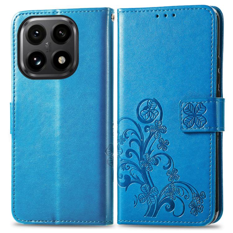 For Xiaomi 15T Four-leaf Clasp Embossed Buckle Leather Phone Case