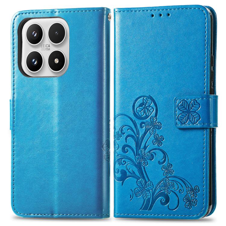 For Xiaomi 17 Four-leaf Clasp Embossed Buckle Leather Phone Case
