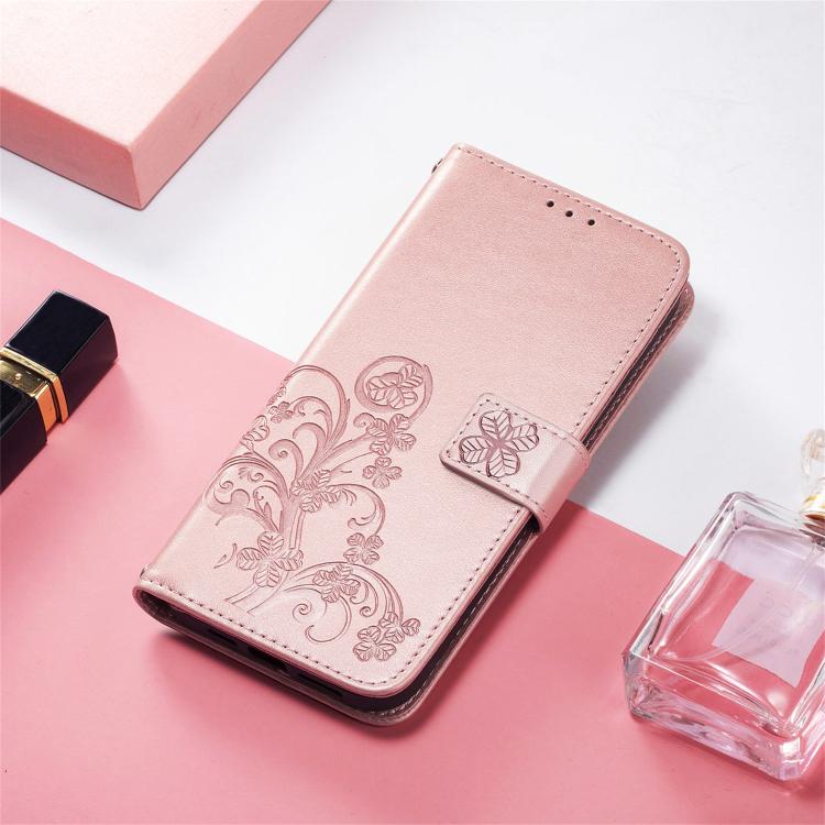 For Xiaomi 17 Pro Four-leaf Clasp Embossed Buckle Leather Phone Case