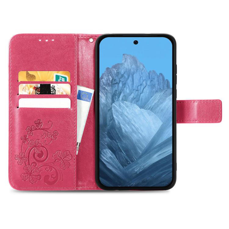 For Xiaomi 17 Pro Max Four-leaf Clasp Embossed Buckle Leather Phone Case