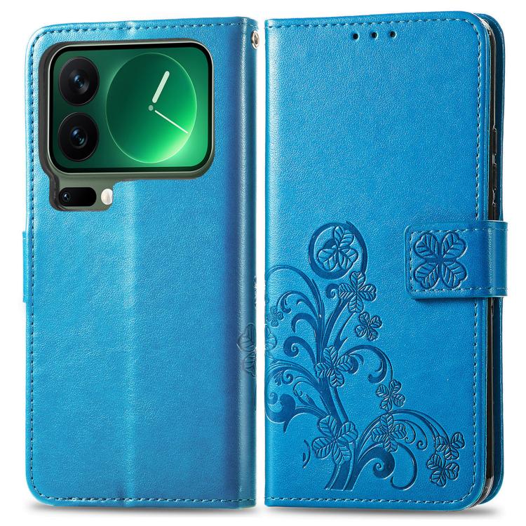 For Xiaomi 17 Pro Max Four-leaf Clasp Embossed Buckle Leather Phone Case