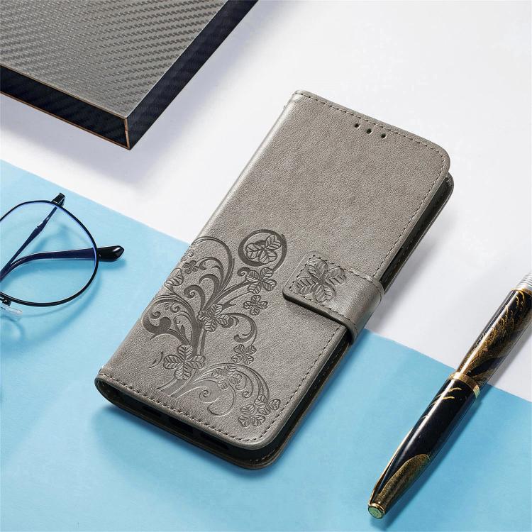 For Xiaomi 15T Pro Four-leaf Clasp Embossed Buckle Leather Phone Case
