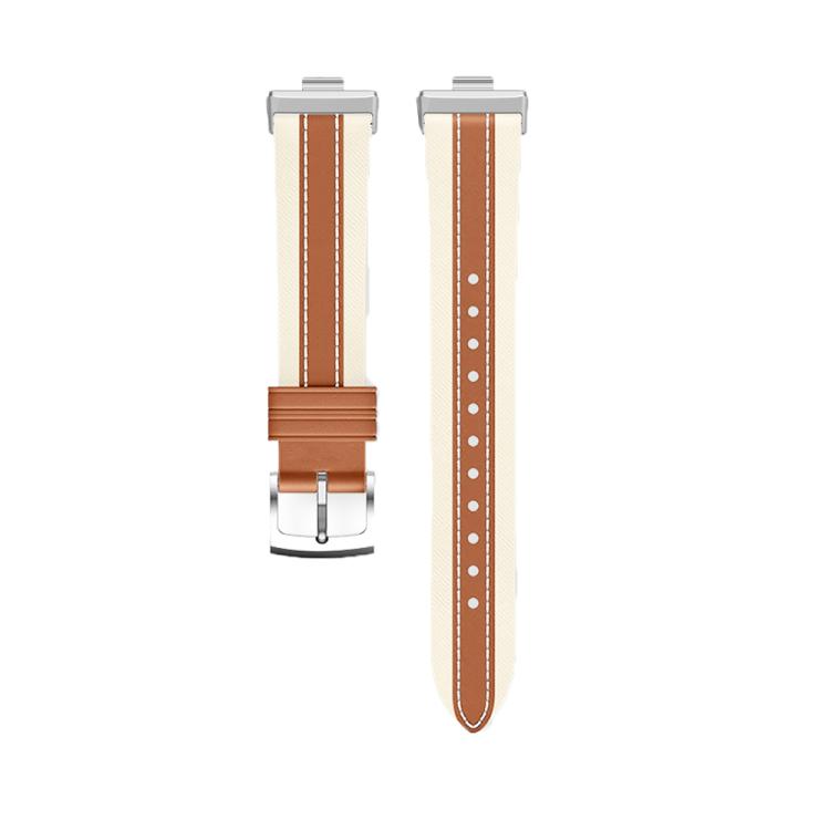 For Xiaomi Band  10 Pro / Redmi Watch 6 / 5 Genuine Leather Color Blocked Saddle Watch Band