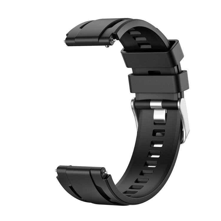 For Huawei Watch Ultimate 2 Push Button Clasp Silver Pin Buckle Single Color Silicone Watch Band
