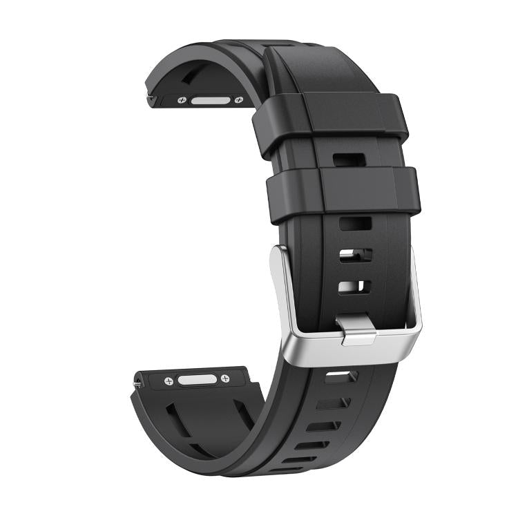 For Huawei Watch Ultimate 2 Push Button Clasp Silver Pin Buckle Single Color Silicone Watch Band