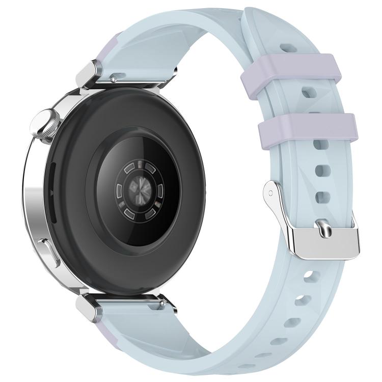 18mm Triangular Diamond Texture Two Color Silicone Watch Band