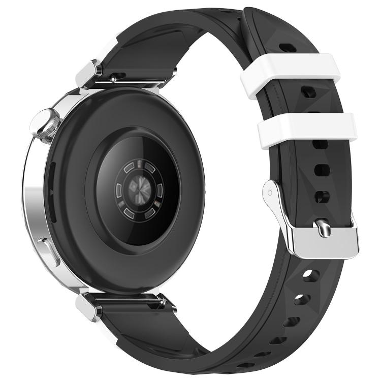 18mm Triangular Diamond Texture Two Color Silicone Watch Band