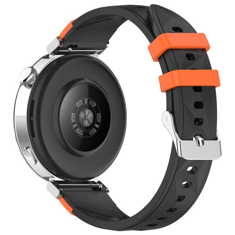 18mm Triangular Diamond Texture Two Color Silicone Watch Band