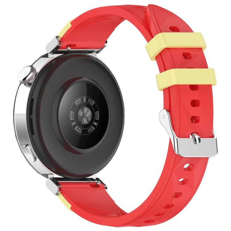 18mm Triangular Diamond Texture Two Color Silicone Watch Band