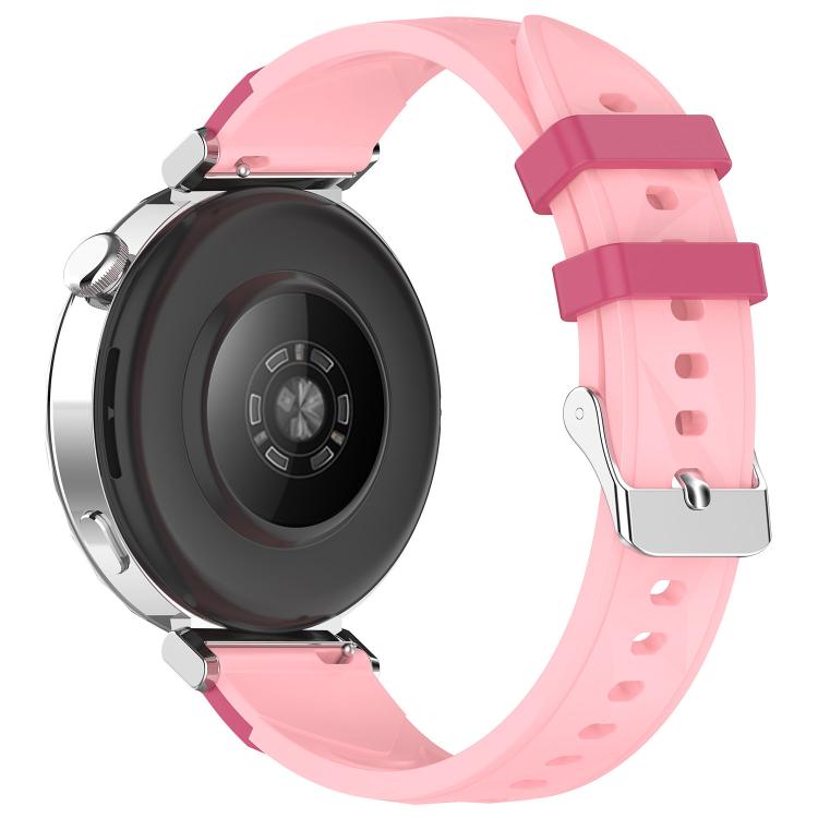 18mm Triangular Diamond Texture Two Color Silicone Watch Band