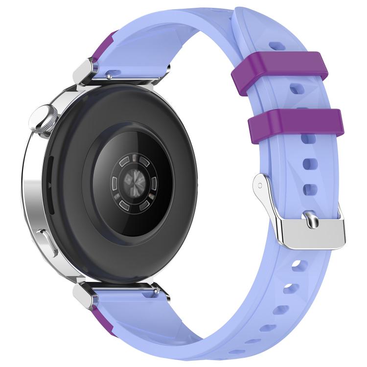 18mm Triangular Diamond Texture Two Color Silicone Watch Band
