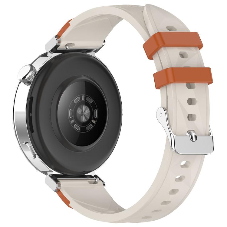 18mm Triangular Diamond Texture Two Color Silicone Watch Band