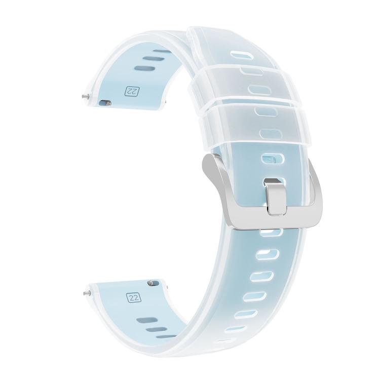 22mm Transparent Jelly Two Color Silicone Watch Band
