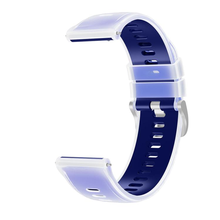 22mm Transparent Jelly Two Color Silicone Watch Band