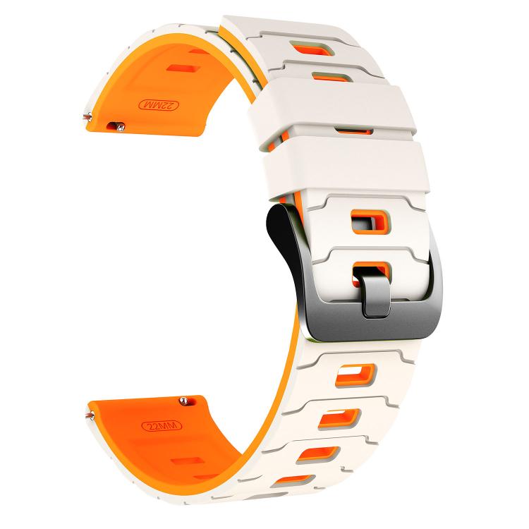 22mm Armour Texture Two Color Silicone Watch Band