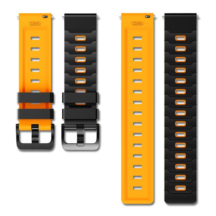 22mm Armour Texture Two Color Silicone Watch Band