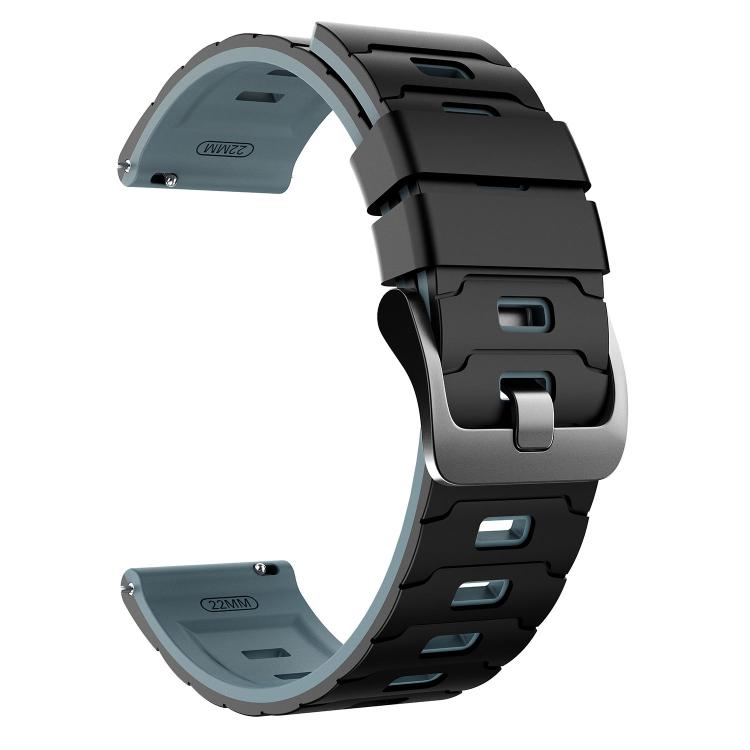 22mm Armour Texture Two Color Silicone Watch Band
