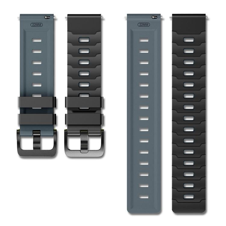 22mm Armour Texture Two Color Silicone Watch Band