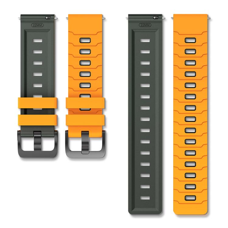 22mm Armour Texture Two Color Silicone Watch Band