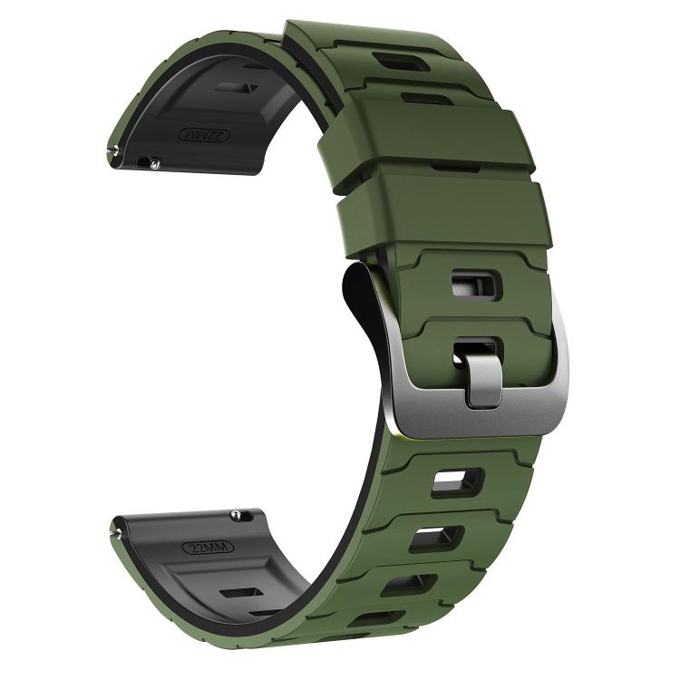 22mm Armour Texture Two Color Silicone Watch Band