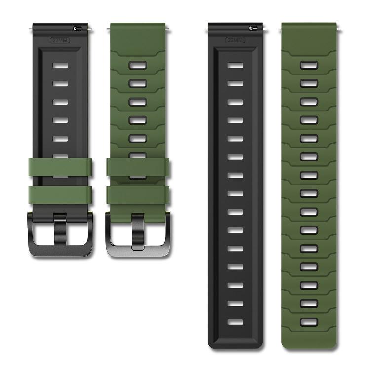 22mm Armour Texture Two Color Silicone Watch Band