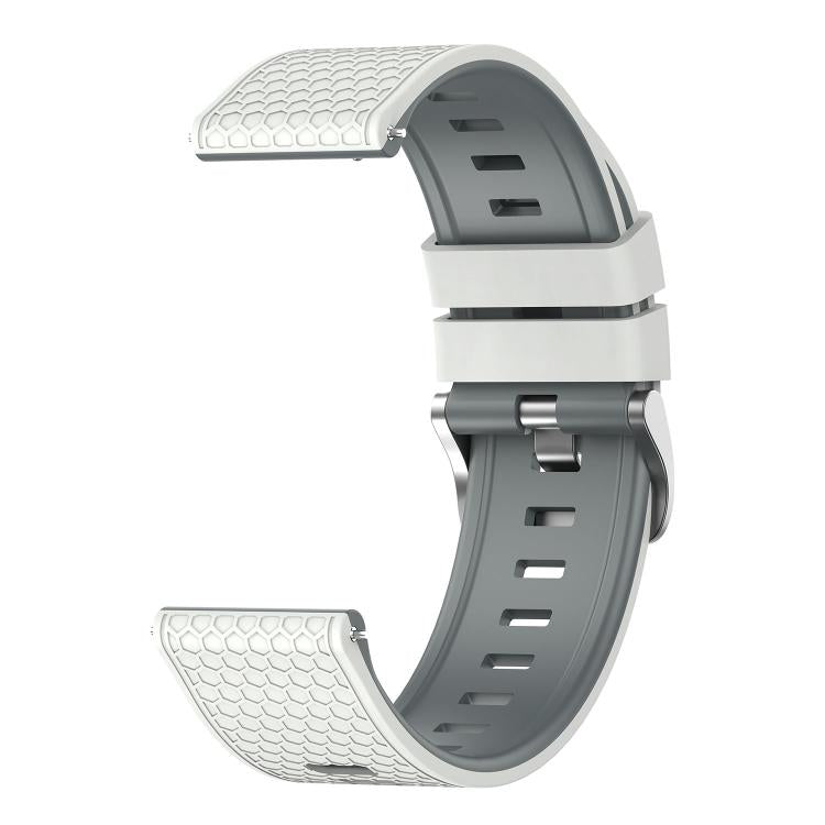 22mm Honeycomb Texture Two Color Silicone Watch Band