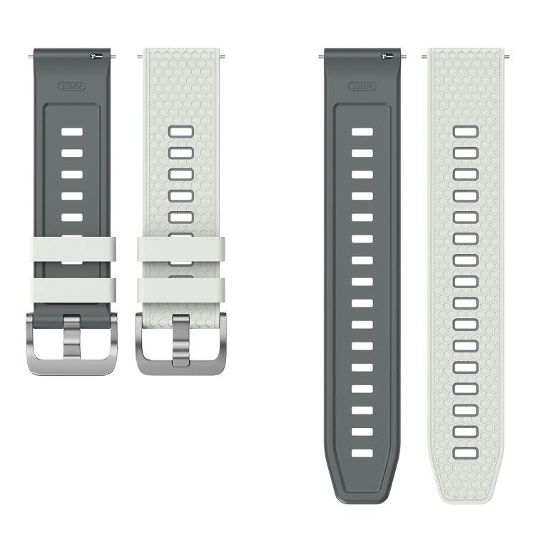 22mm Honeycomb Texture Two Color Silicone Watch Band