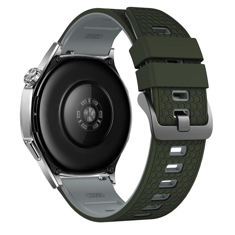 22mm Honeycomb Texture Two Color Silicone Watch Band