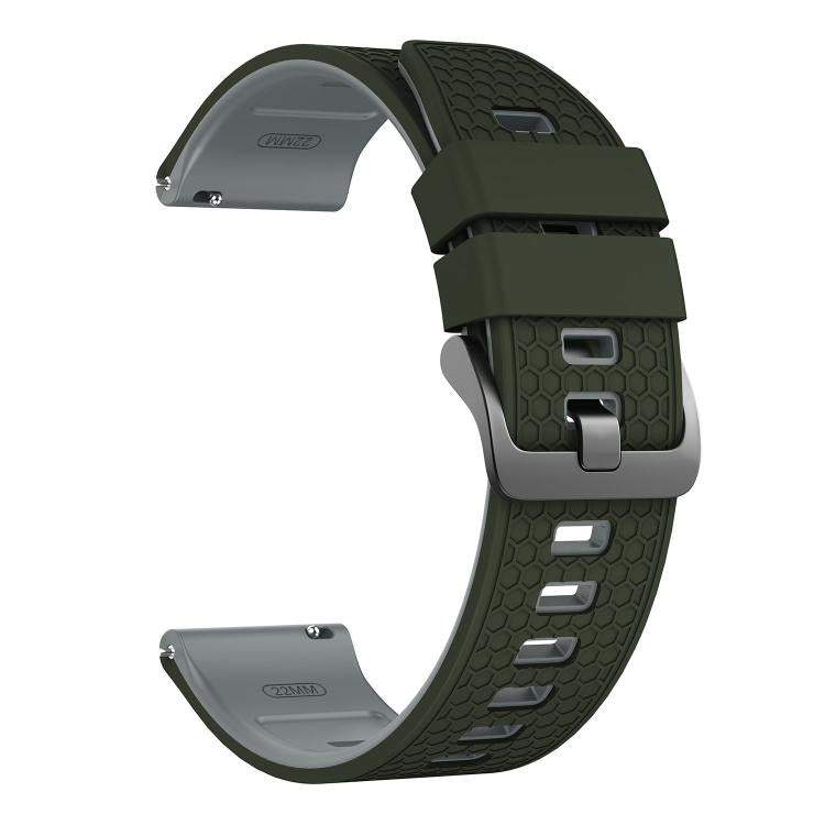22mm Honeycomb Texture Two Color Silicone Watch Band