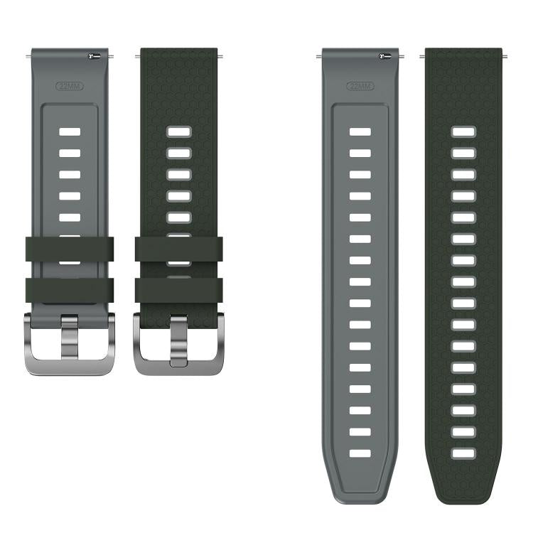 22mm Honeycomb Texture Two Color Silicone Watch Band