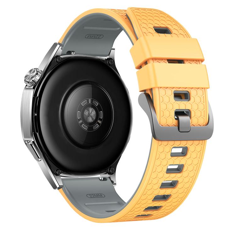 22mm Honeycomb Texture Two Color Silicone Watch Band