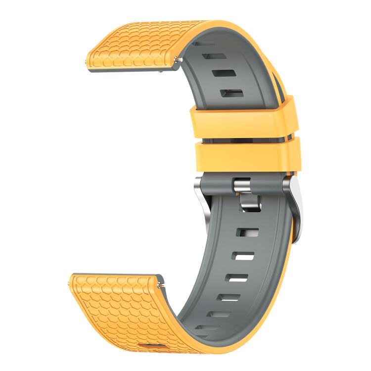 22mm Honeycomb Texture Two Color Silicone Watch Band