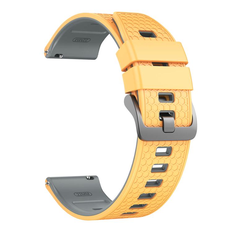 22mm Honeycomb Texture Two Color Silicone Watch Band